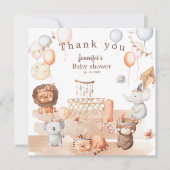 Carte Boho pastel animaux baby shower mobile Merci (Devant)