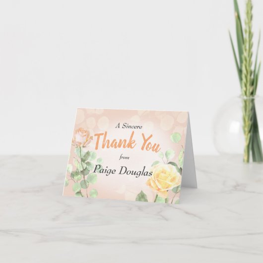Carte Boho Peach Dusty Rose Floral Eucalyptus Folio (Devant)