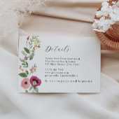 Carte Boho Pink Floral Mariage Détails