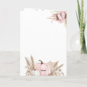 Carte Boho Pink Pumpkin 1er Anniversaire (Dos)