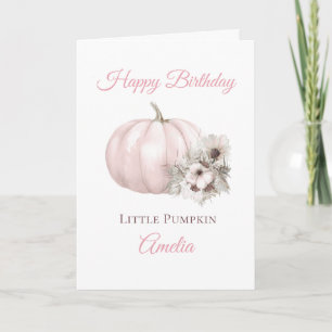 Carte Boho Pink Pumpkin 1er Anniversaire