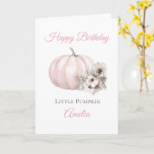 Carte Boho Pink Pumpkin 1er Anniversaire (Fleur jaune)