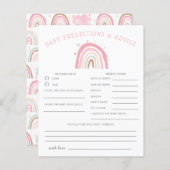 Carte Boho Pink Rainbow Baby Predictions & Conseil (Devant / Derrière)