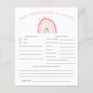 Carte Boho Pink Rainbow Baby Predictions & Conseil