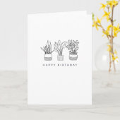 Carte Boho Plante ligne minimale dessin d'art Anniversai (Fleur jaune)
