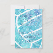 Carte boho plumes turquoise volleyball anniversaire (Dos)