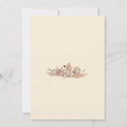 Carte Boho Pompas Grass Save The Date (Dos)