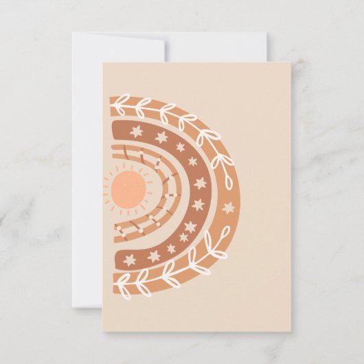 Carte Boho Rainbow Baby shower (Dos)