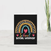 Carte Boho Rainbow School Social Worker (Devant)