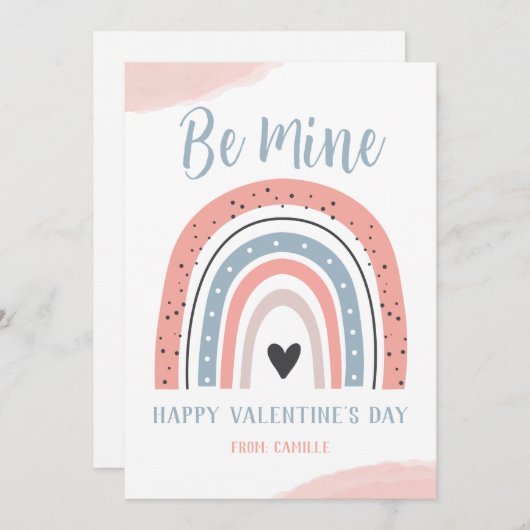 Carte Boho Rainbow Valentines (Devant / Derrière)