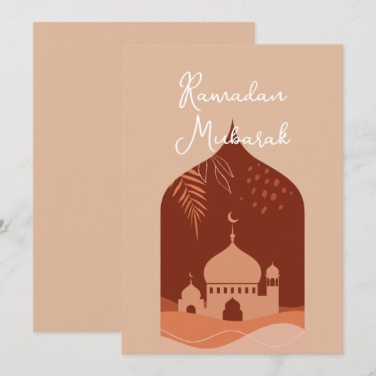 Carte Boho Ramadan Moubarak (Devant / Derrière)