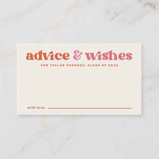 Carte Boho Retro Graduation Conseils et Voeux (Devant)