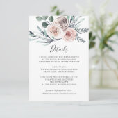 Carte Boho Rose Mariage Détails (Debout devant)