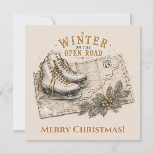 Carte Boho Route 66 Vœux de Noël (Devant)