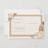 Carte Boho RSVP couleur neutre florale (Dos)