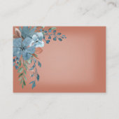 Carte Boho Rust & Blue Floral Mariage Détails (Dos)