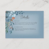 Carte Boho Rust & Blue Floral Mariage Détails (Devant)