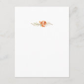Carte Boho Rust Orange Floral Mariage Détails (Dos)