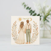 Carte Boho Rustic Cowboy Mariage Sauvez la date (Debout devant)