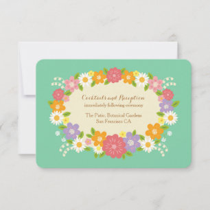 Carte Boho Rustic Floral Wreath Mariage (Monnaie)