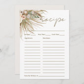 Carte Boho Rustic Pampas Grass Floral Apporter Rec (Devant / Derrière)