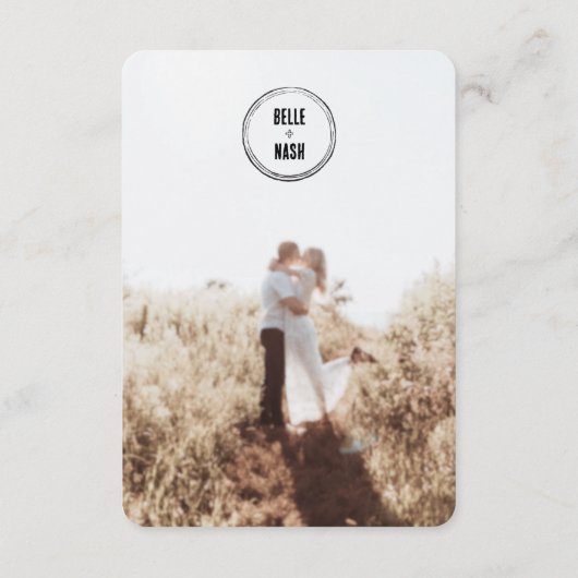 Carte Boho Rustique Faire-part de mariage (Dos)