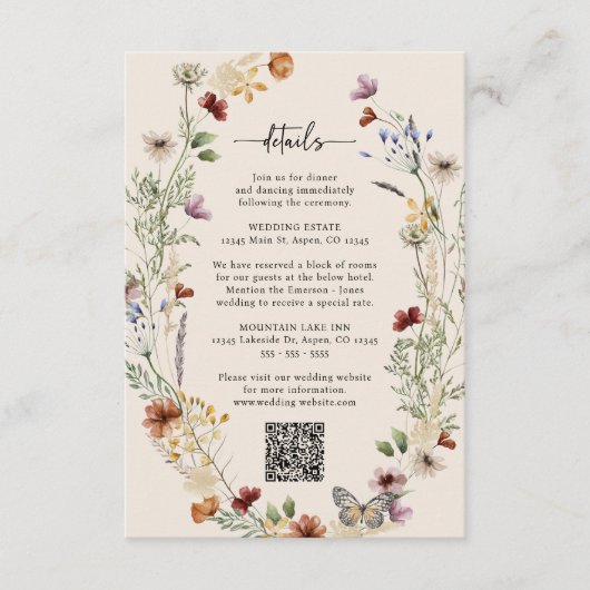 Carte Boho Rustique Fleur sauvage (Devant)