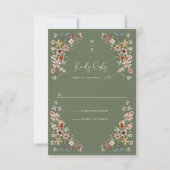 Carte Boho Sage Floral RSVP (Devant)