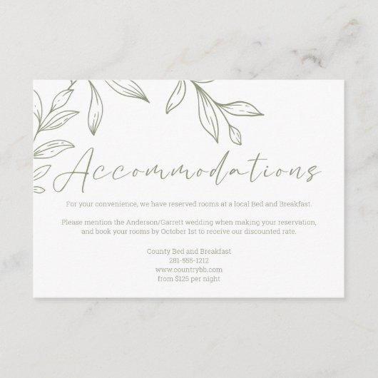 Carte Boho Sage Flowers Mariage (Devant)