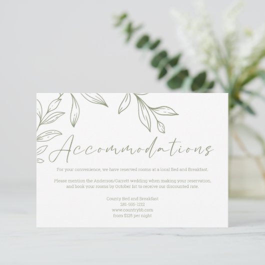 Carte Boho Sage Flowers Mariage (Debout devant)