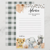 Carte Boho Sage Green Safari Oh Boy (Devant / Derrière)