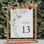 Carte Boho Sage Greenery Botanical Mariage Numéro de tab