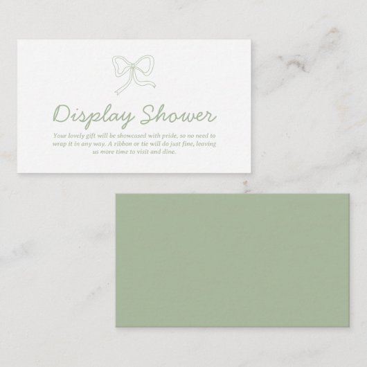 Carte Boho Sage Ribbon Display (Devant / Derrière)