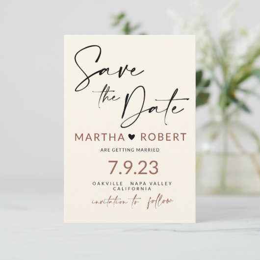 Carte Boho Save the Date Card with Photo (Debout devant)