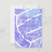 Carte boho sport violet fleuri volley anniversaire (Dos)