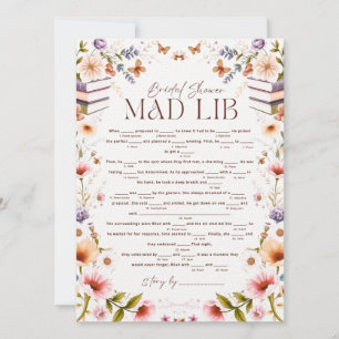 Carte Boho Storybook Floral Mad Libs Fête des mariées Je