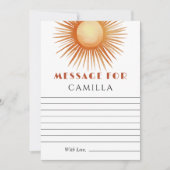 Carte Boho Sun 1er Anniversaire Heure Capsule Note (Devant)
