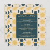 Carte Boho Sun Moon Stars bleu jaune (Devant / Derrière)