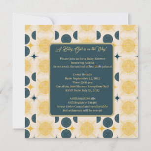 Carte Boho Sun Moon Stars bleu jaune