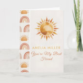 Carte Boho Sun & Rainbow Best Friend Greeting (Devant)