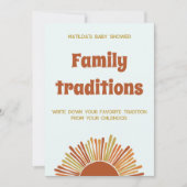 Carte Boho Sun Retro Famille Tradition Baby shower Jeu (Devant)