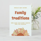 Carte Boho Sun Retro Famille Tradition Baby shower Jeu (Debout devant)