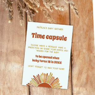 Carte Boho Sunshine Retro Temps Capsule Baby shower Jeu
