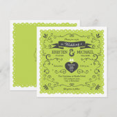 Carte Boho Swirls, Curls, une bannière & Lovebirds Maria (Devant / Derrière)