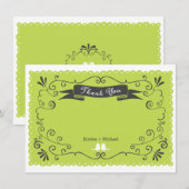 Carte Boho Swirls, Curls, une bannière & Lovebirds Maria (Devant / Derrière)