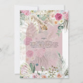 Carte BOHO Tea Party Fête des mariées Pampas Grass (Dos)