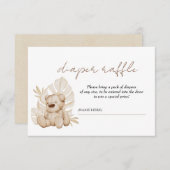 Carte Boho Teddy Bear Diaper Raffin Enceinte (Devant / Derrière)