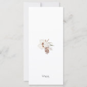 Carte Boho Terracotta Brown séché fleuri Mariage (Dos)