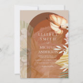 Carte BOHO Terracotta Pampas Mariage (Devant)