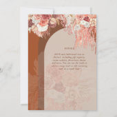 Carte Boho Terracotta Rose Pampas Grass Mariage Floral (Dos)
